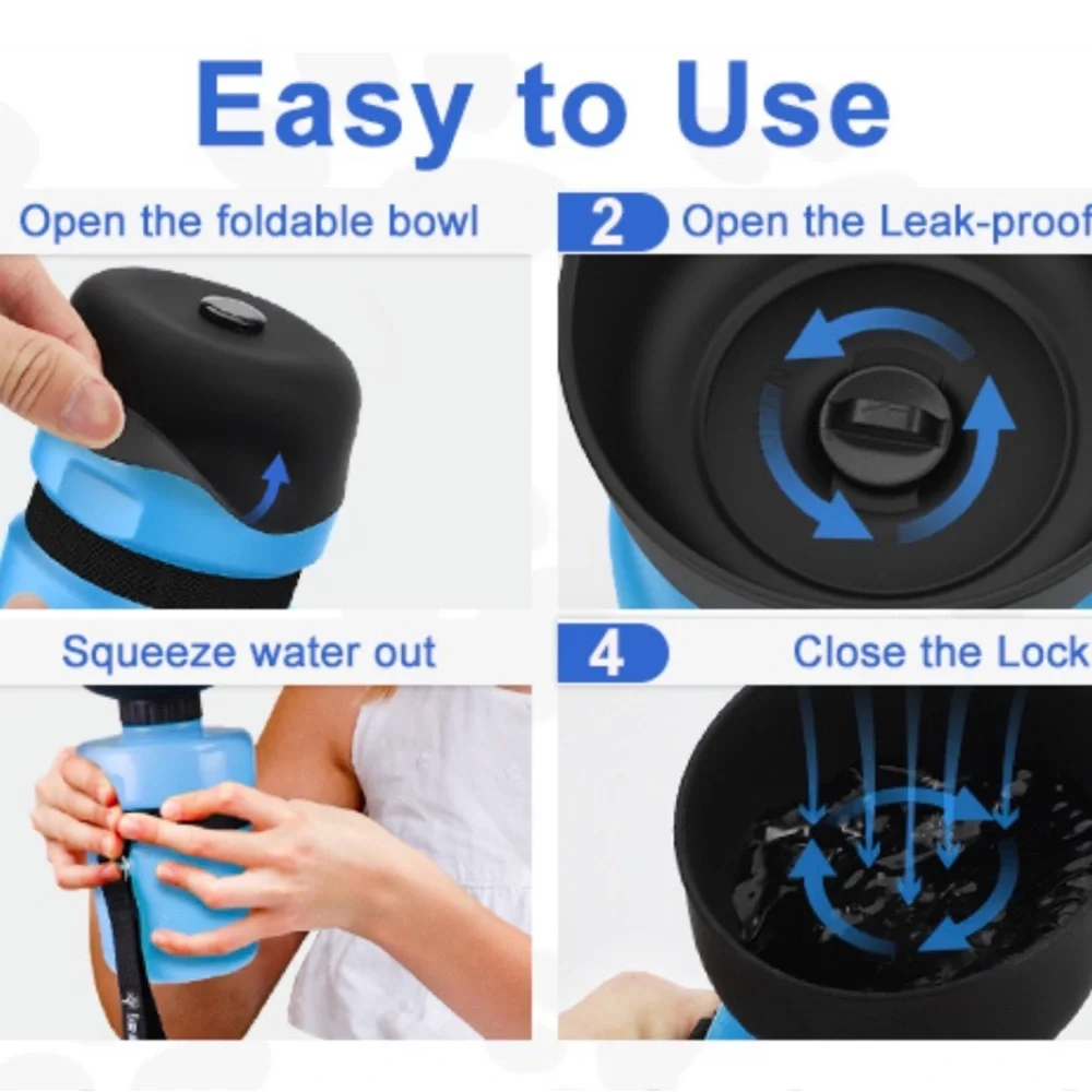 Iesotc Pink Portable Dog Squeeze Leak Proof Water Bottle
